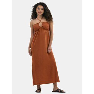 No Boundaries Halter Maxi Dress Saturn Rust Beachy Boho XL